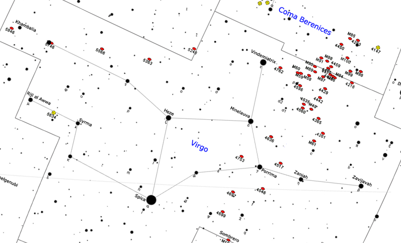 Sternbild Jungfrau Projektion Overlay