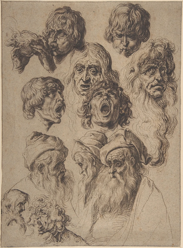 Jacques de Gheyn II: Study of Eleven Heads