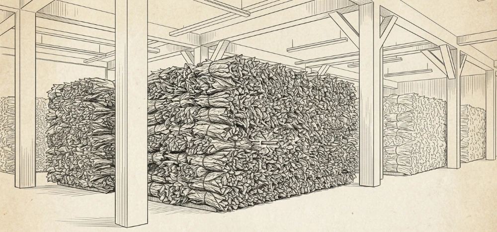 Tabakfermentation im gro&szlig;en Stil